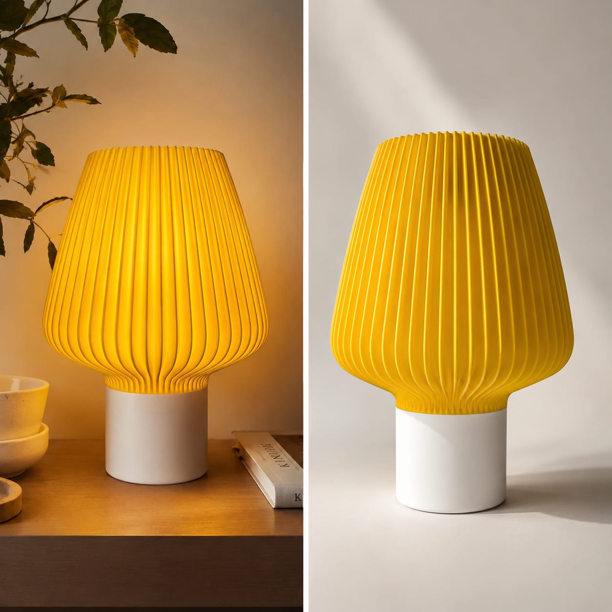 Aurora Pleated Table Lamp – 3D Printed Designer Lamp with Custom Color Combinations