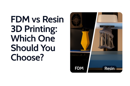 FDM vs resin 3D printing comparison showing filament and resin printing processes