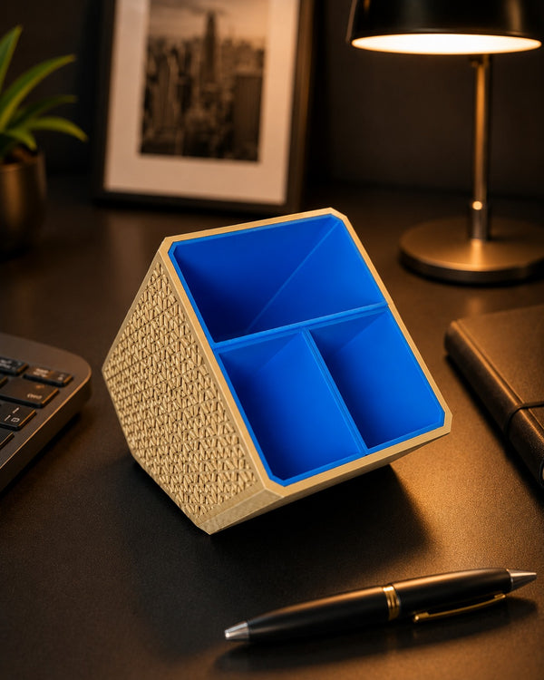Kumiko Desk Organizer – Geometric Desktop Organizer for Office & Study