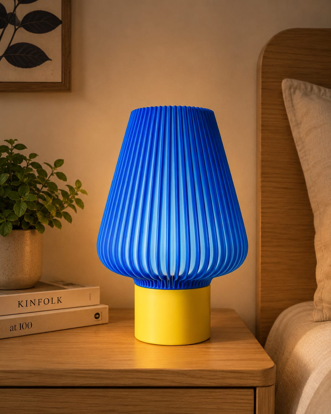 Aurora Pleated Table Lamp – 3D Printed Designer Lamp with Custom Color Combinations