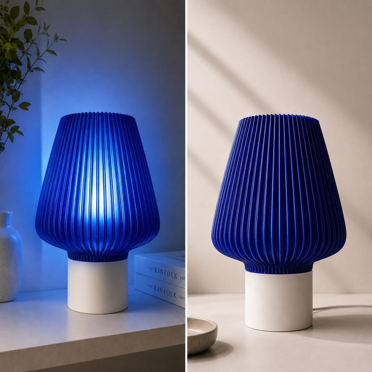 Aurora Pleated Table Lamp – 3D Printed Designer Lamp with Custom Color Combinations