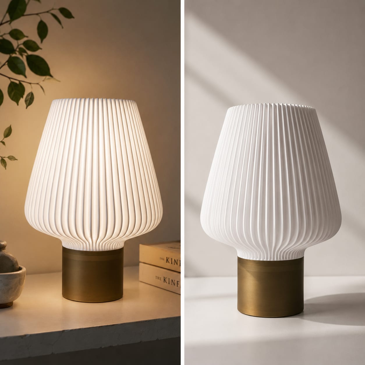 Aurora Pleated Table Lamp – 3D Printed Designer Lamp with Custom Color Combinations