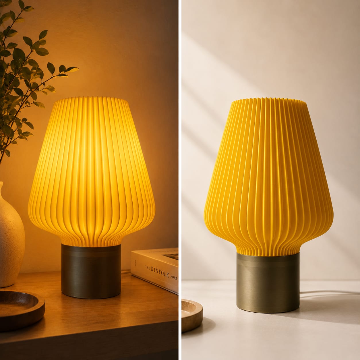 Aurora Pleated Table Lamp – 3D Printed Designer Lamp with Custom Color Combinations