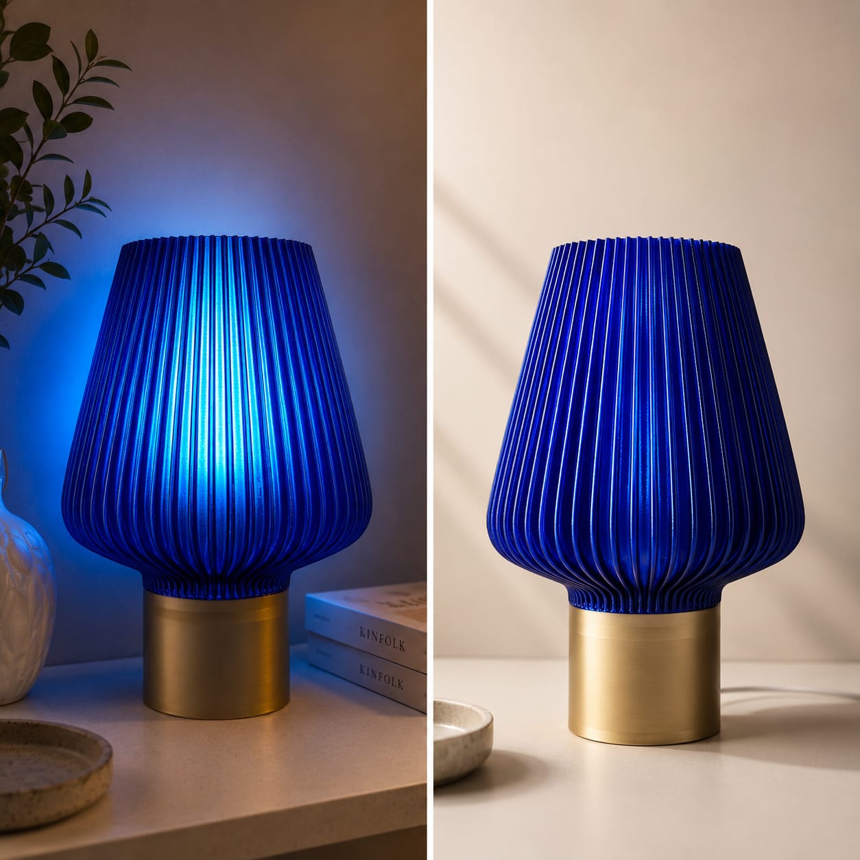 Aurora Pleated Table Lamp – 3D Printed Designer Lamp with Custom Color Combinations