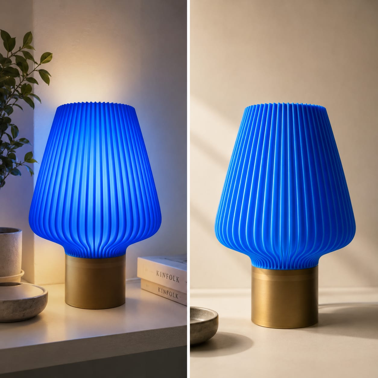 Aurora Pleated Table Lamp – 3D Printed Designer Lamp with Custom Color Combinations